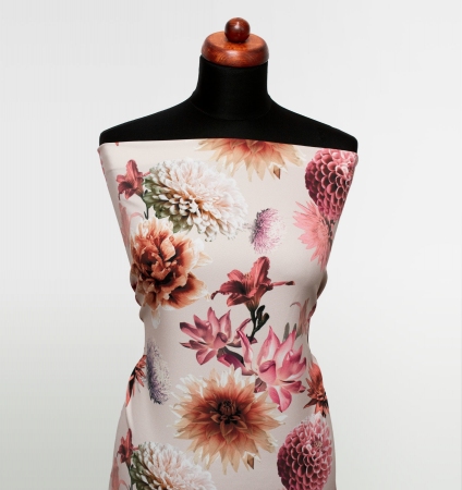 TKANINA KARELIA HERBAL FLOWERS BEIGE