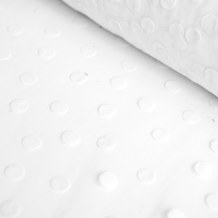 Tiul typu Velvet Dots, to delikatna tkanina o splocie ażurowym.