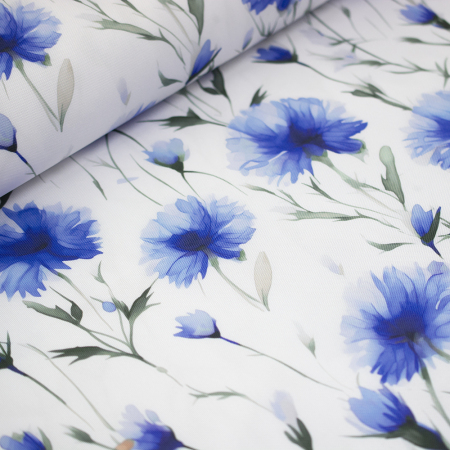 Tkanina dekoracyjna z pięknym wzorem w motywie kwiatowym.