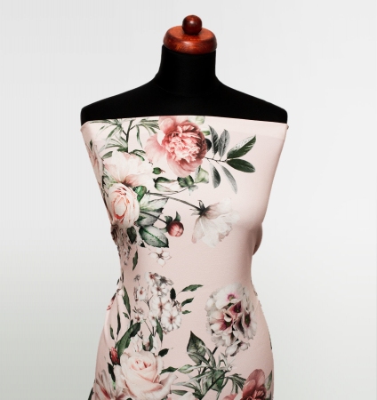 TKANINA KARELIA ROSES PINK CHAMPAGNE